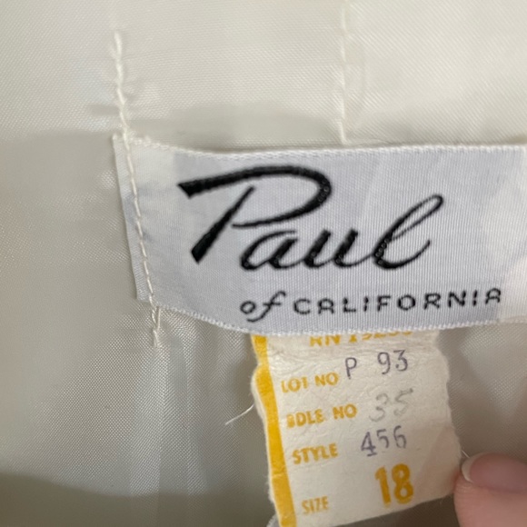 Vintage Paul of California White Mid Length Dress, Sz 18 - Picture 5 of 16